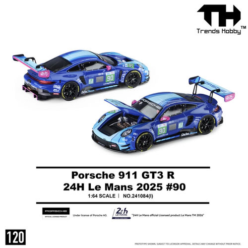 TH 1/64保时捷911 GT3 R勒芒#90号92赛车合金小车模收藏汽车模型
