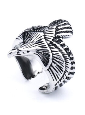 高桥吾郞款银色老鹰造型开口戒指 欧美爆款戒指