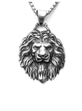 金属狮子头造型吊坠项链男士嘻哈项链新品欧美个性化饰品