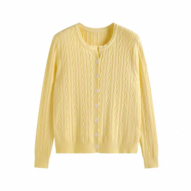 百搭可爱懒风上衣短款长袖圆领麻花针织衫外套秋冬清新甜美上衣