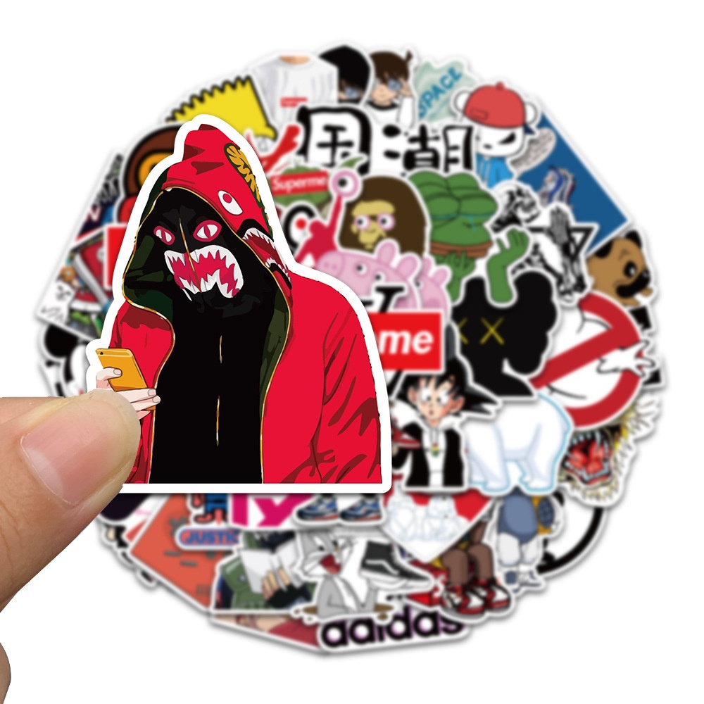 50-800张潮牌可自由组合创意贴纸行李箱笔记本手账DIY装饰防水贴