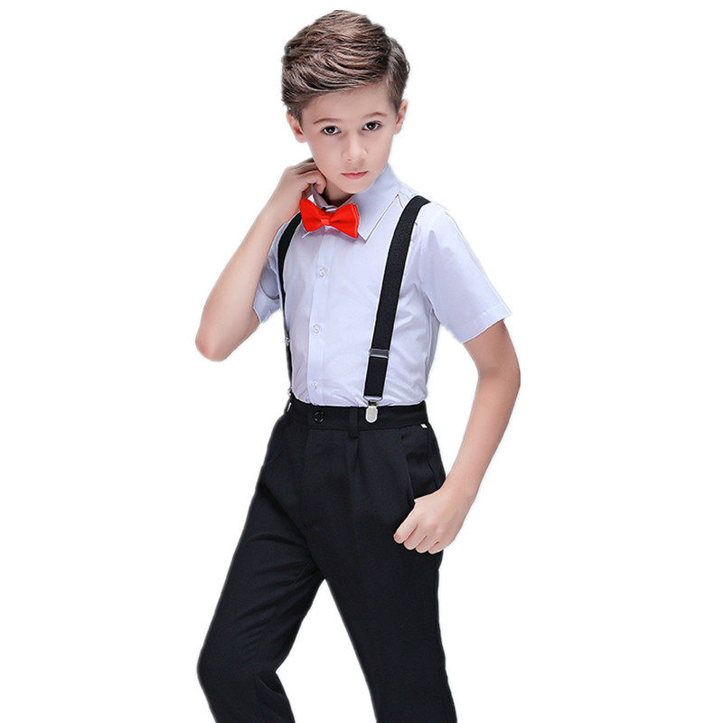 男童背带裤演出服女童校服套装儿童朗诵大合唱小学生表演服幼儿园