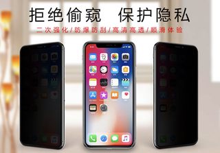 适用iphone8 plus防偷窥钢化膜苹果6S防窥膜I7/8全屏丝印硬边贴膜