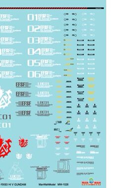 玩物尚志文华水贴纸 MG RX-93-ν2 Hi-ν Gundam海牛高达 MW-1026