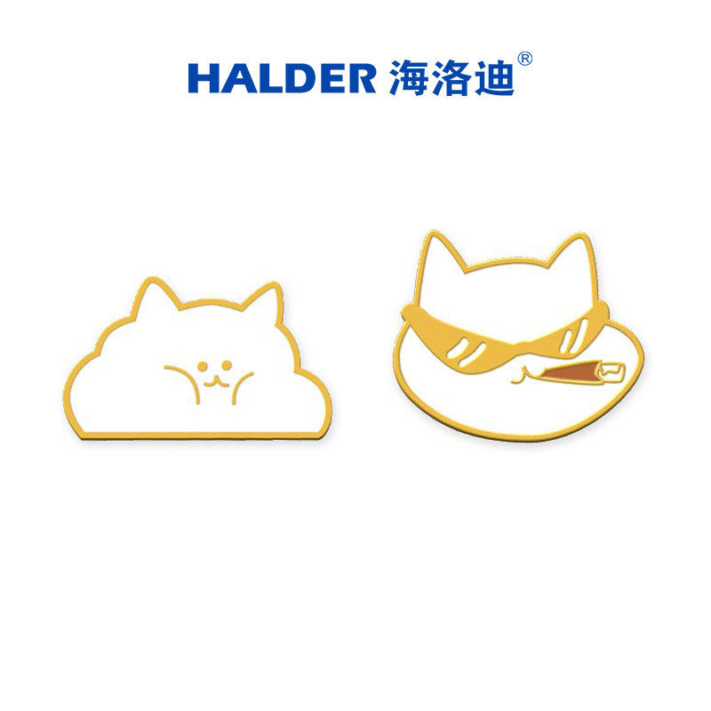 海洛迪 叼烟拽猫鼓脸表情可爱白云瞄咪小胸针 情侣书包装饰勋徽章