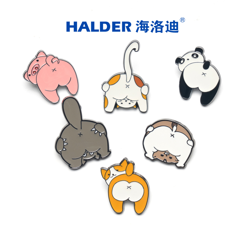 海洛迪熊猫柯基狗猪猫书包胸针