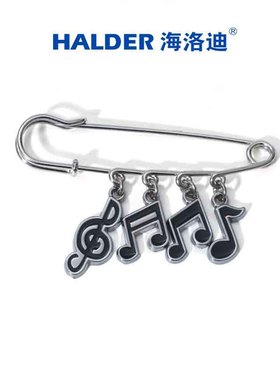 海洛迪 黑色音符大别针 音乐学生老师礼物演唱会歌曲音调胸针挂饰