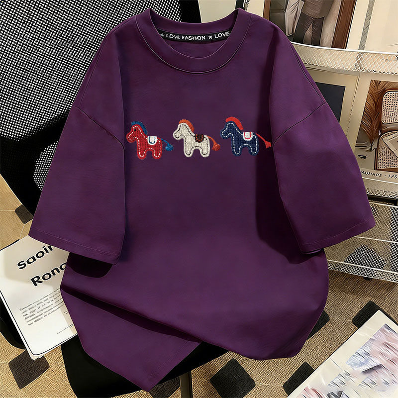 夏季新款男女童纯棉短袖T恤儿童宽松上衣中大童透气百搭打底衫