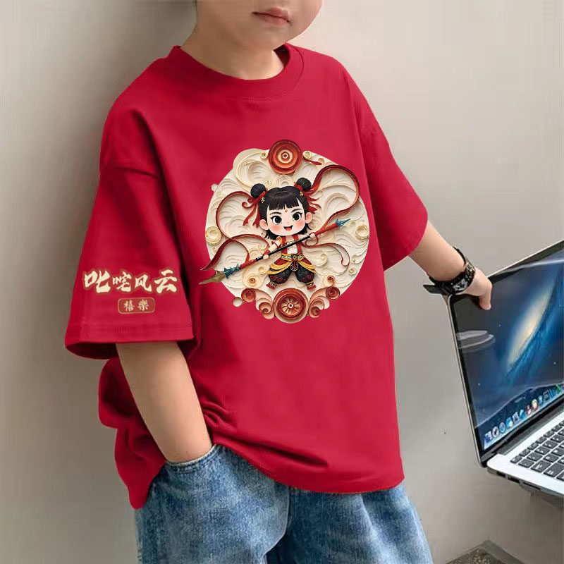 男孩子哪吒爆款夏季T恤男童纯棉短袖帅气上衣中大童宽松百搭夏装,童装/婴儿装/亲子装,T恤,淘宝优惠券,粉丝福利购,淘宝优惠卷