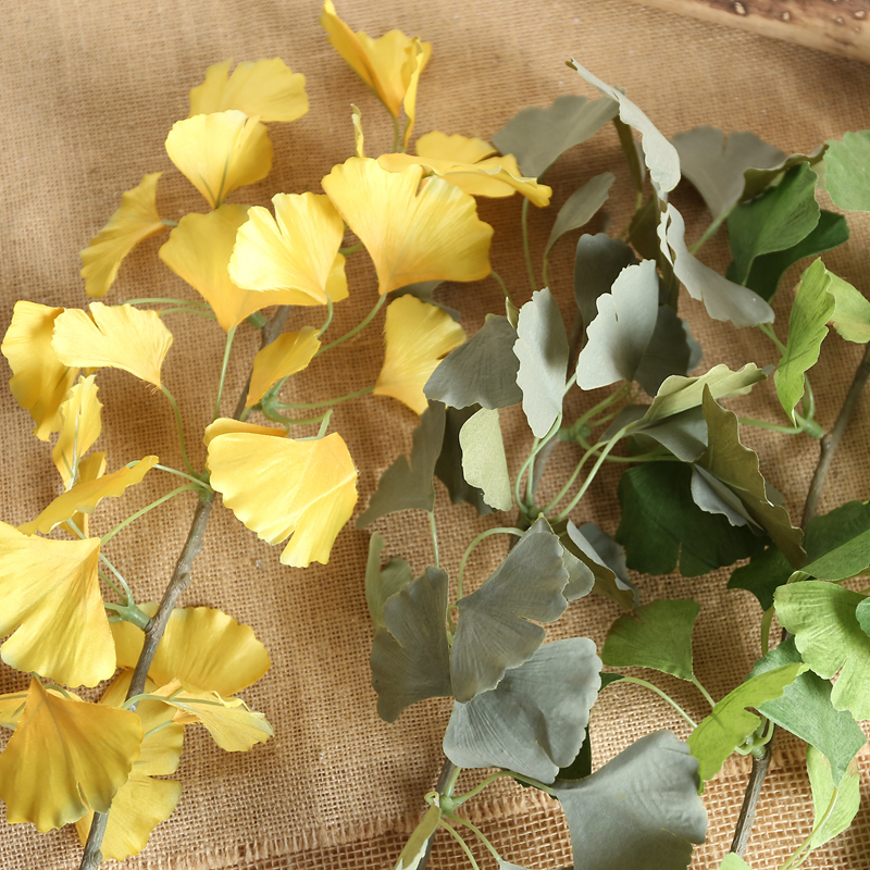 家具摆件银杏叶ins风植物墙婚庆