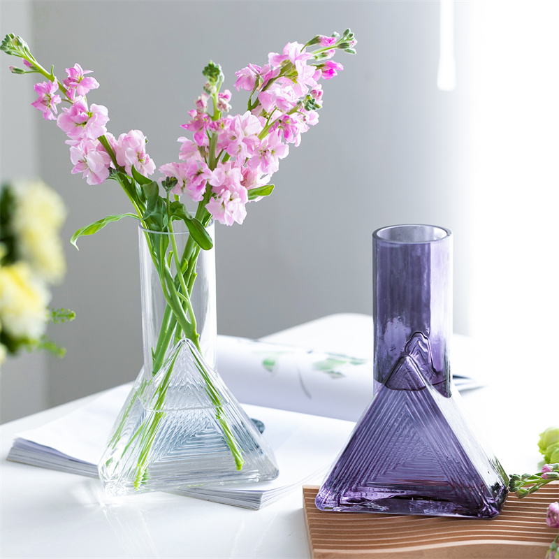 花时间《莫桑》办公桌面小清新个性几何造型玻璃花瓶鲜花仿真花器