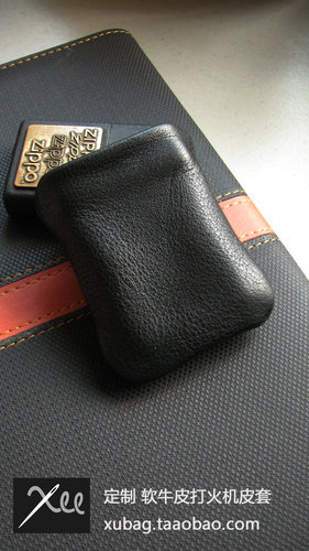 手工定制打火机套XU牛皮简洁好用