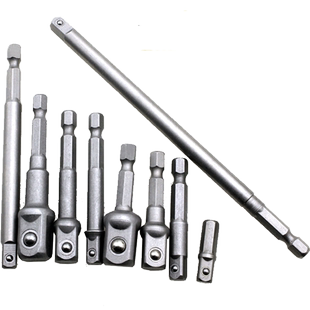 六角柄转四方头套筒转换接头1/2转1/4接头手电钻批头转换头连接杆