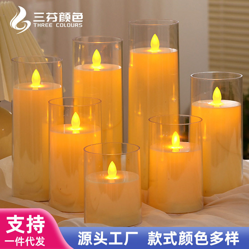 LED电子蜡烛婚礼婚庆烛光音乐会剧本杀道具圣诞节庆仿真蜡烛