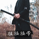 拔刀挂腰带武术剑套带鞘表演死侍单刀剑袋固定皮革居合道竹刀剑