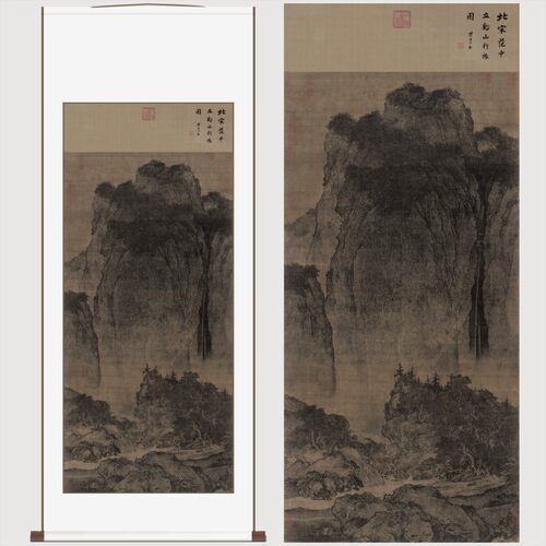 北宋范宽溪山行旅图山水国画
