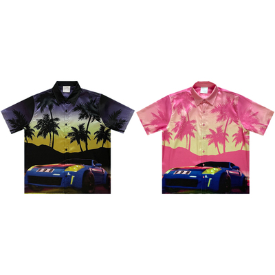 Juice Wrld 沙滩GTA椰树休闲度假短袖衬衫男女同款