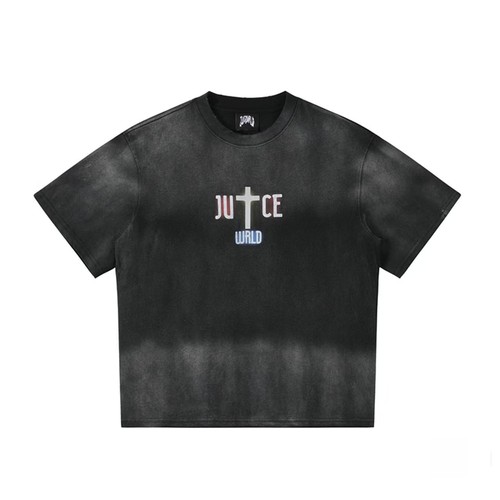 Juice WRLD十字架后背满印LOGO时尚百搭圆领短袖T恤