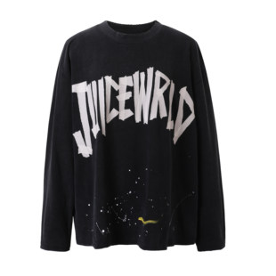 男女同款 Juice T恤 洗做旧胶带印花泼墨长袖 Wrld