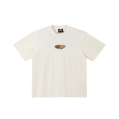 Juice WRLD复古溶解三色背面字母印花基础短袖T恤