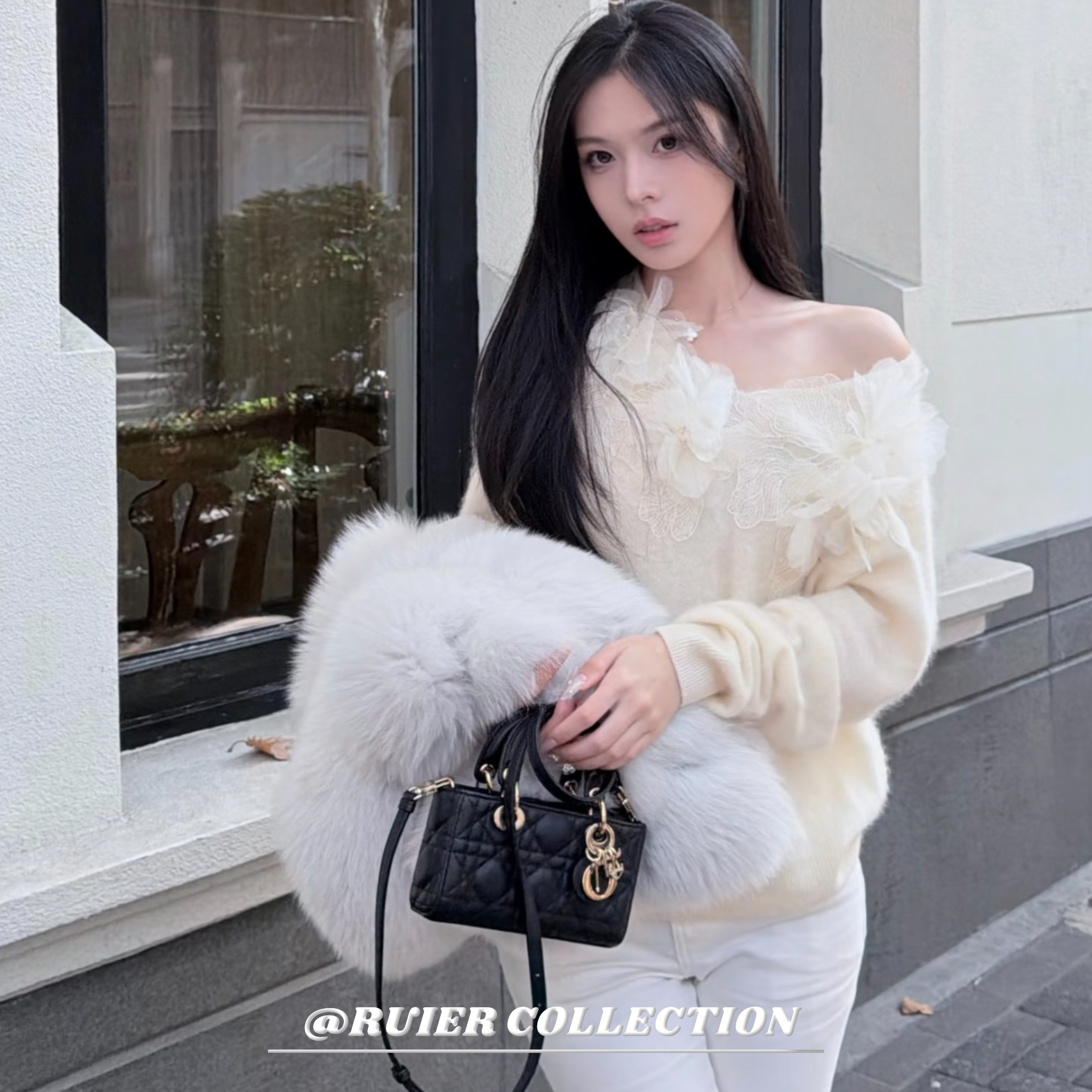 羊毛羊绒温柔蕾丝毛衣软糯针织