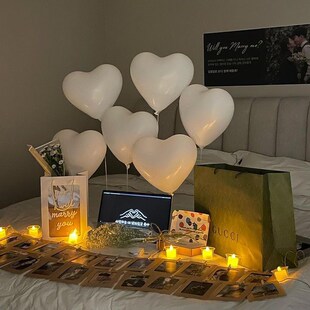 心形气球ins风桌飘520桌摆结婚求婚告白气球爱心气球支架布置装饰
