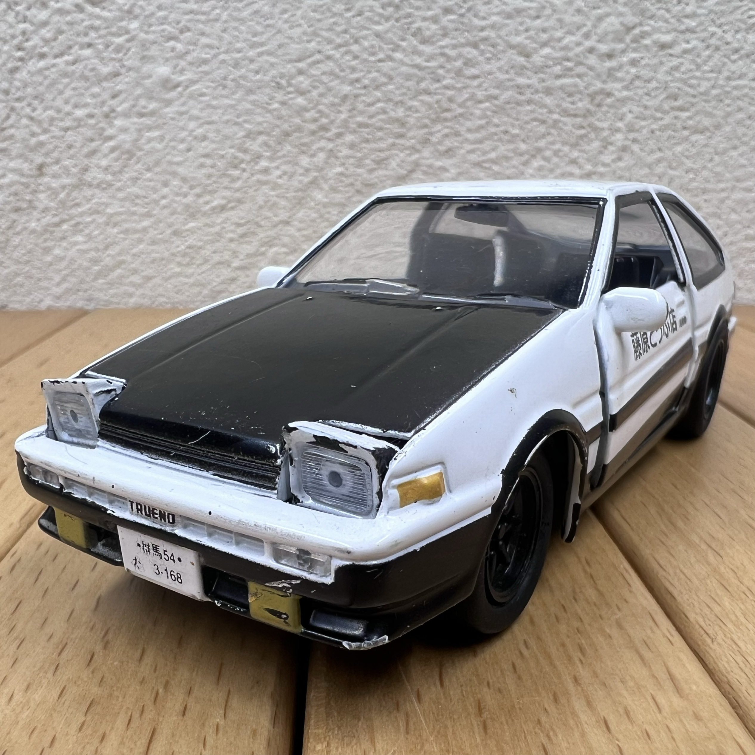1:43丰田AE86汽车合金模型摆件 头文字D藤原豆腐店场景摆设
