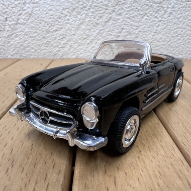 1:43奔驰1957款300SL汽车合金模型摆件 敞篷跑车场景模型摆设