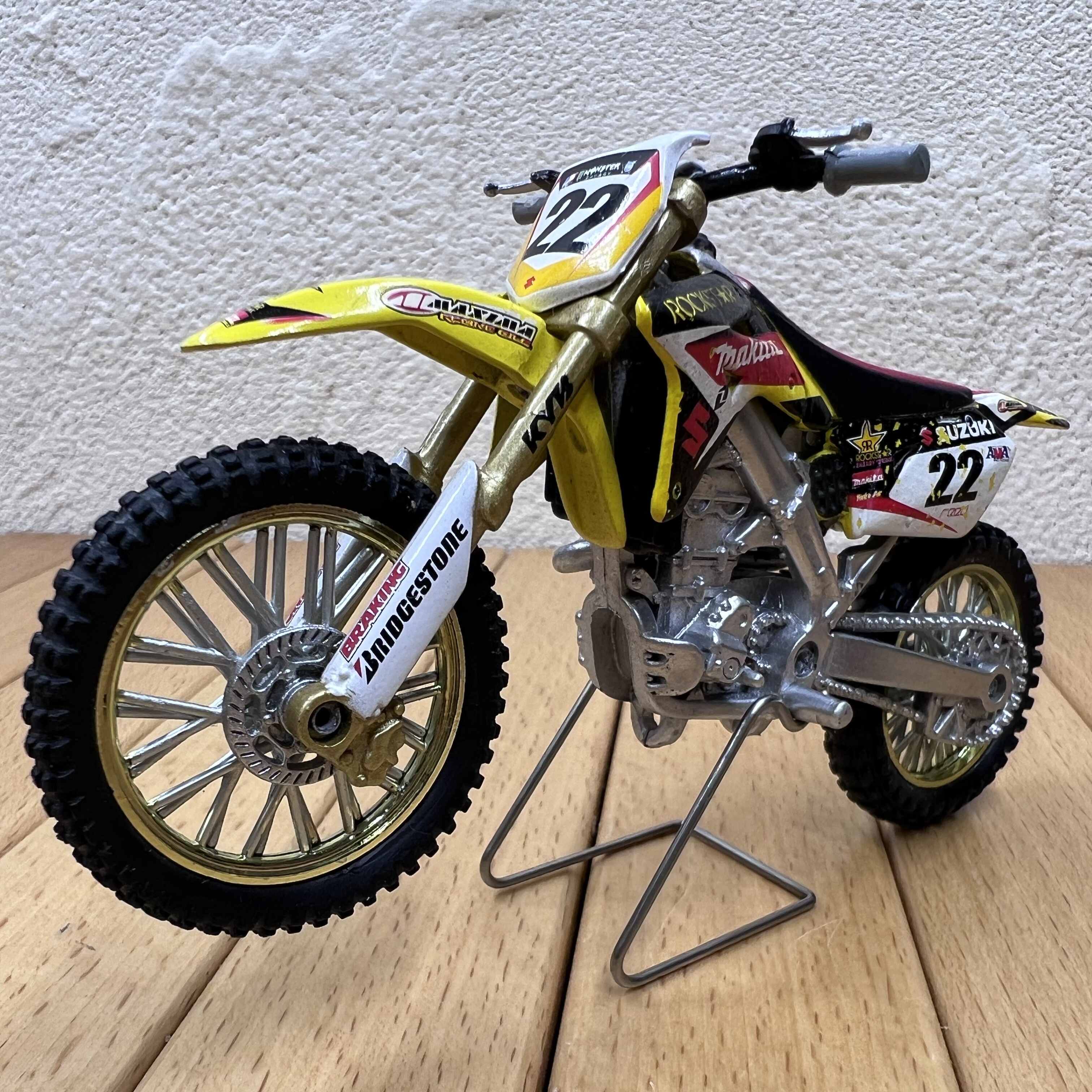 1:18铃木2007款RMX 450Z摩托车合金模型摆件越野摩托赛车场景摆设