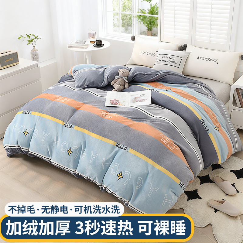【无静电】加厚牛奶绒被套单件