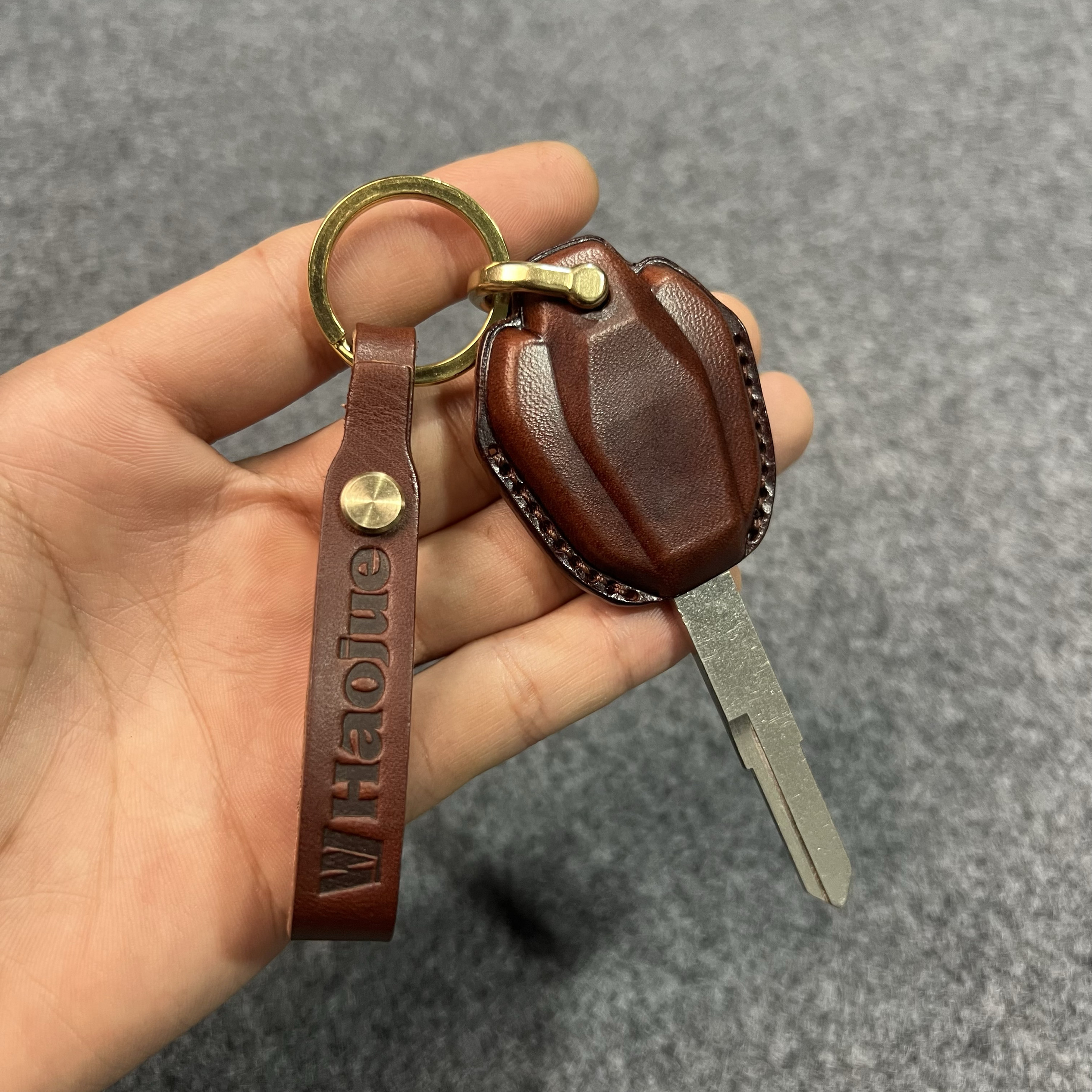 适用于摩托车豪爵TR300 DR300 DR150 钥匙扣DR160S手工真皮钥匙套