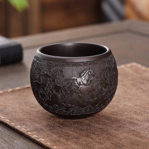 经典马踏瑞雪紫砂茶杯定