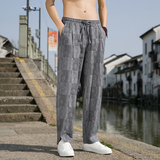 2023春夏季新款男士提花长裤宽松棉麻风休闲裤D832P65，男装休闲裤，星座312B-2