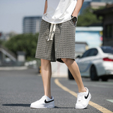 2023男韩版潮流日系五分裤男青年运动几何提花短裤休闲裤D846P45，男装休闲裤，星座312B-2