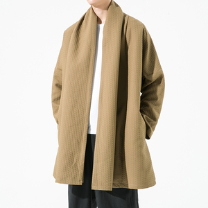 2023秋冬新款风加厚夹棉提花无扣开衫外套汉服风衣D802P135图片