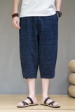 夏季提花棉麻风休闲男裤宽松七分裤D722P6078，男装休闲裤，星座312B-2