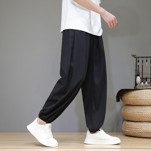 风裤子男春夏款休闲百搭束脚阔腿裤加肥加大码哈伦裤D922P70图片