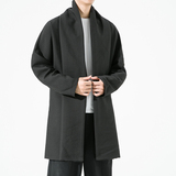 2023秋冬新款风加厚夹棉提花无扣开衫外套汉服风衣D802P135，男装风衣，星座312B-2