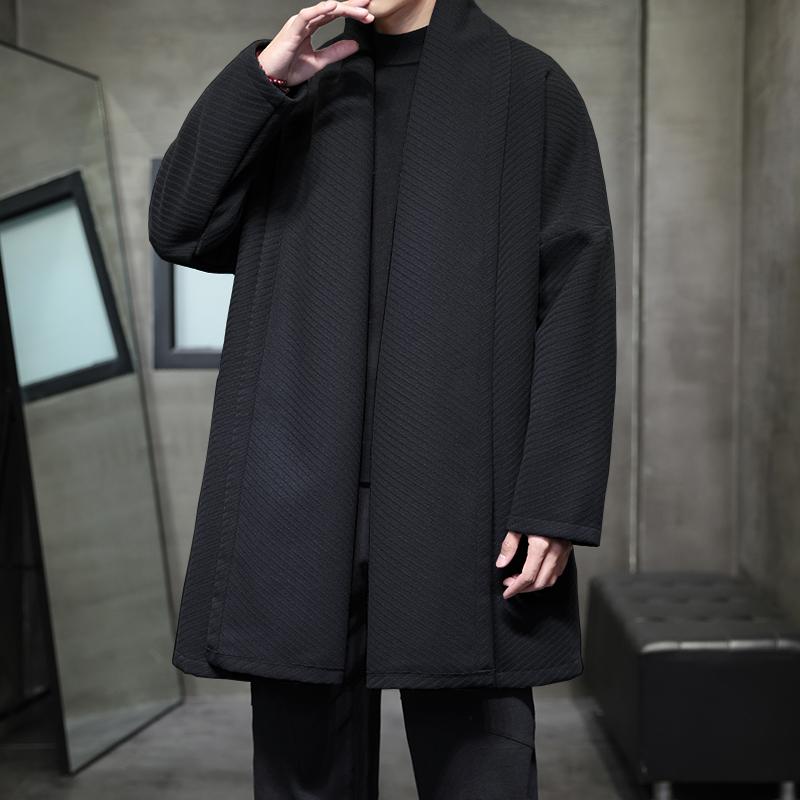 2025冬季风开衫低调立体斜纹长袖披风男外套呢大衣D909P135,男装毛呢大衣,星座312B-2