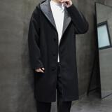 2025冬季新款风连帽中长款呢大衣男士拼色外套D907P155，男装毛呢大衣，星座312B-2