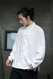 风男装暗花龙纹冰丝立领长袖衬衫古风潮新中式唐装D910P70，男装民族服装，星座312B-2