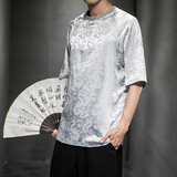 2023夏季新款圆领男款防龙纹提花T恤D651P45，男装T恤，星座312B-2