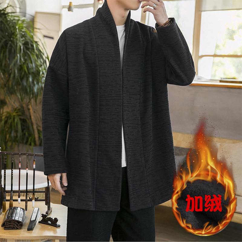 2023秋冬新款风汉服开衫加绒加厚披风外套D582P100,男装风衣,星座312B-2