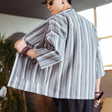 亚麻汉服男棉麻外套风复古道袍和服开衫夏季防晒服潮D553P65，男装针织衫/毛衣，星座312B-2