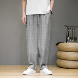 2023夏季男士麻色长裤宽松棉麻风休闲裤D833P65，男装休闲裤，星座312B-2