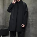 2025冬季风开衫低调立体斜纹长袖披风男外套呢大衣D909P135，男装毛呢大衣，星座312B-2