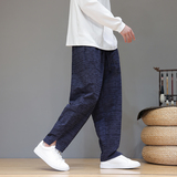 2025新款风提花棉麻男裤子宽松直筒裤棉麻休闲裤D966P70，男装休闲裤，星座312B-2