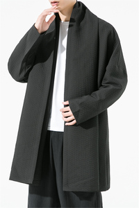 2023秋冬新款风加厚夹棉提花无扣开衫外套汉服风衣D802P135图片