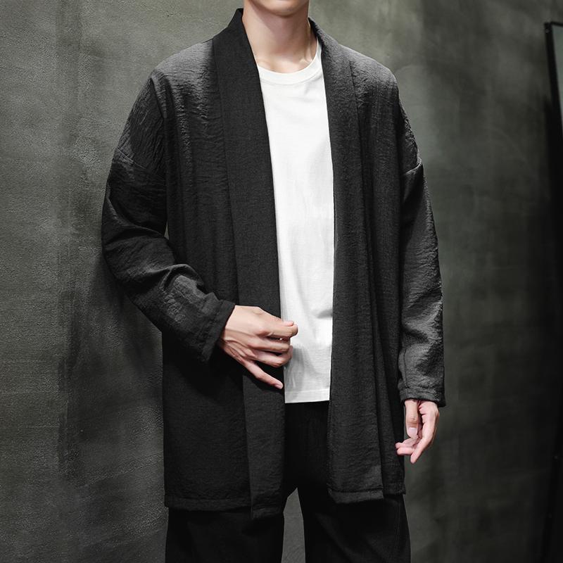 春季外套男士中长款风衣汉服披风风禅服开衫宽松道袍D948P70,男装民族服装,星座312B-2