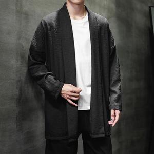 春季外套男士中长款风衣汉服披风风禅服开衫宽松道袍D948P70图片